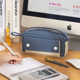 Angoo Cute Robot Pencil Case Pen Bag White & Color Mix Handbag Storage Pouch for Stationery Digital Office School F7139