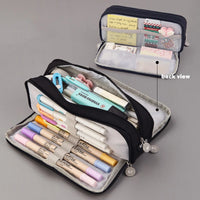 Angoo Double Face Pencil Bag Pen Case Special Macaron Color Dual Side Canvas Storage Pouch Stationery School Travel Gift F899