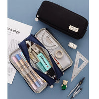 Angoo Double Face Pencil Bag Pen Case Special Macaron Color Dual Side Canvas Storage Pouch Stationery School Travel Gift F899