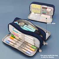 Angoo Double Face Pencil Bag Pen Case Special Macaron Color Dual Side Canvas Storage Pouch Stationery School Travel Gift F899