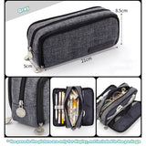 Angoo Double Sided Pen Bag Pencil Case Special Macaron Color Dual Canvas Pocket Storage Bag Pouch Stationery School Travel A6899
