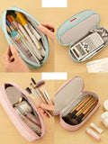 Angoo Hamburger Pen Case Pencil Bag Double Storage Space Japanese Design Pouch Organizer For Stationery School Cosmetic A6439