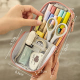 Angoo [Simple] Pen Bag Pencil Case, White Color Youth Dream Canvas Pens Phone Holder Storage Pouch for Stationery School A6171