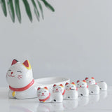 AOOKMIYA Animal Ceramic Artist Paint Palette with Paint Brush Holders Color Mixing Palette For Watercolor Gouache Acrylic Oil Painting
