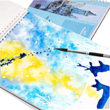 Aquarela livro, viajando livro de esboço, simplicidade desenhada à mão, livro de grafite students'blank com papel aquarela