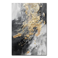 Arthyx Handpainted Texture Abstract Gold Oil Painting On Canvas Large Posters Modern Wall Art Picture For Living Room Home Decor