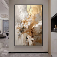 Arthyx Handpainted Texture Abstract Gold Oil Painting On Canvas Large Posters Modern Wall Art Picture For Living Room Home Decor