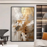 Arthyx Handpainted Texture Abstract Gold Oil Painting On Canvas Large Posters Modern Wall Art Picture For Living Room Home Decor