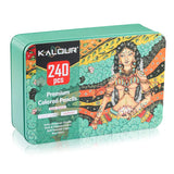 Artist Grade Soft Core Oil-based Premium 240pcs Color Pencil in Tin Box, Pre Sharpened Crayons -Ideal Christmas Gift Pens