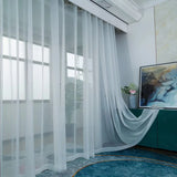 Asazal White Tulle Sheer Bay Window Gauze Curtains For Living Room Balcony Custom Size Modern Voile Drapes Bedroom Decoration