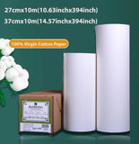 BAOHONG Watercolor Paper Roll 140lb 300g 10.63/14.57inch x 10 Meter 100% Cotton Drawing Art Paper for Watercolor Gouache Ink
