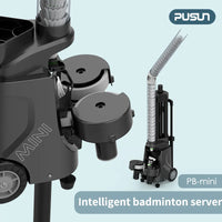 AOOKMIYA Badminton Machine, PUSUN PB-Mini Shuttlecock Training Equipment, 50+Ball Capacity, Smart App Control, 6-8hours Battery Life