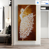 Ballet Dancer Hand Painted Abstract Palette Knife Painting on Canvas, Modern Wall Art for Living Room, Home Decoration