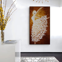 Ballet Dancer Hand Painted Abstract Palette Knife Painting on Canvas, Modern Wall Art for Living Room, Home Decoration