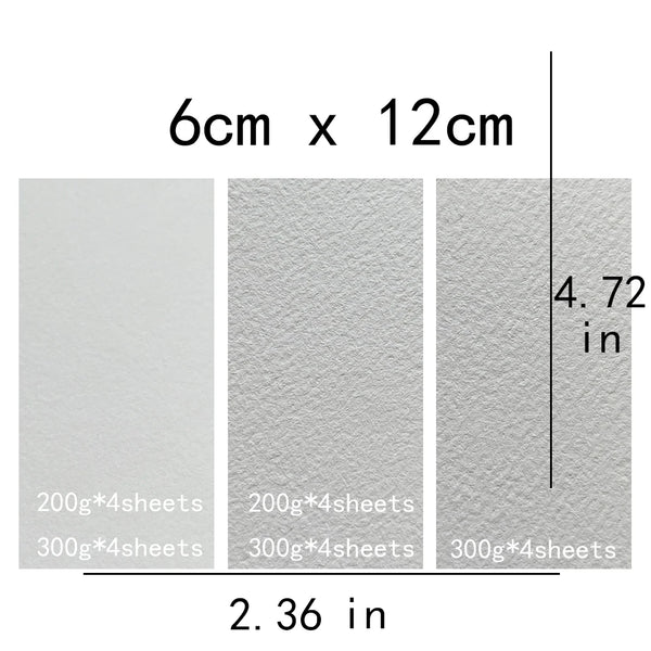 BaoHong Academy Watercolor Paper 200g 300g Cotton 100% Colorful Lead Sketching Acrylic Pen Light Color 20 Sheet Bag 60*120mm