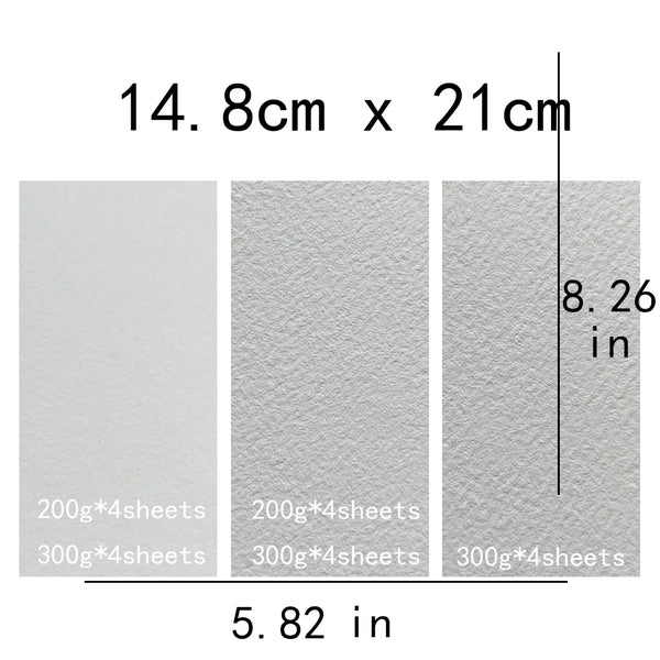 BaoHong Academy Watercolor Paper 200g 300g Cotton 100% Colorful Lead Sketching Acrylic Pen Light Color 20 Sheet Bag 148*210mm