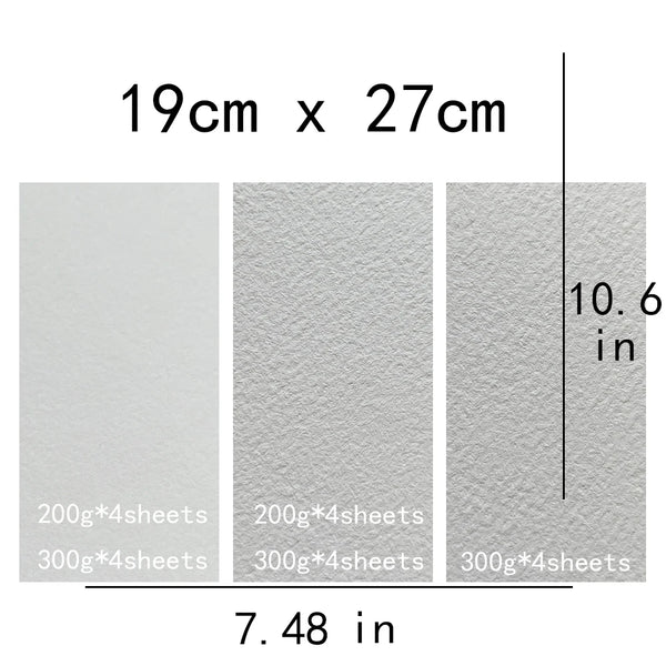 BaoHong Academy Watercolor Paper200g 300g Cotton 100% Colorful Lead Sketching Acrylic Pen Light Color 20 Sheet Bag 190*270mm 16K