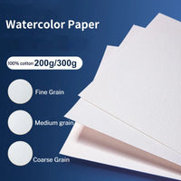 Baohong 100% Cotton Artist Watercolor Drawing Paper 20 Sheetes 32K 16K Water Color Paper Acuarela Art Student School Supplies