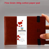 Baohong 100% Cotton PU Watercolor Paper Book Pad 300g 24 Sheets Portable Travel Watercolor Sketchbook Acid-Free Paper Pad