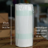 Baohong Artist Master Watercolor paper roll 37cm width length 10 meters 140LB/300GSM 100% cotton pulp watercolor paper