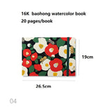 Baohong Handmade Watercolor book 100% Cotton 300g Travel Notebook 32k 16k 20 Pages medium Portable Beginner's Drawing Sketchbook