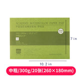 Baohong Watercolor Paper Pad 300g Academy Cotton 100% Color Lead Sketch Four Side Sealing Glue  20 Sheets/Copy 180*260  16K