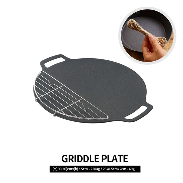 Stovetop Grill Pan Korean Bbq Grill Pan Non-stick Round Frying Pan