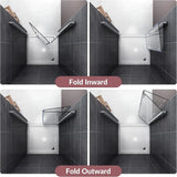 Bifold Frameless Glass Shower Door 32 in.W X 72 in.H Pivot Swing Shower Doors with 1/4 in. Clear Tempered Shower Glass Panel I