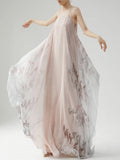AOOKDRESS BirdTree, Mulberry Silk Chiffon Dresses For Women, Spaghetti Strap Floral, Loose High End Party Dress, 2024 Summer New, D43501QM