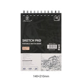 Bloco de desenho para Sketchbook Profissional, Papel Sem Ácido, Ideal para Mídia Seca, Perfeito para Iniciantes, A3, A4, A5, 24 Folhas, 160gsm