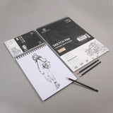 Bloco de desenho para Sketchbook Profissional, Papel Sem Ácido, Ideal para Mídia Seca, Perfeito para Iniciantes, A3, A4, A5, 24 Folhas, 160gsm