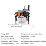 Borda Banding Machine, lado dobro Colando Bander, PVC, Woodworking, 220V, 1200W