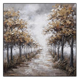 Brown Canvas Forest Abstract Hand Painted Oil Painting Large Size Picture Wall Art Cuadros Home Room Decor