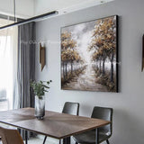 Brown Canvas Forest Abstract Hand Painted Oil Painting Large Size Picture Wall Art Cuadros Home Room Decor