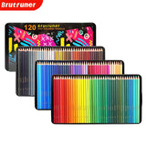 AOOKMIYA Brutfuner NEW 72/120Colors Oil Color Pencils Square Trendy Pastel Colored Pencil For Drawing Sketch Student Tin Box Art Supplies