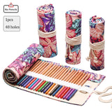 Caixa de lápis 24/36/48 buracos colorido kawaii arte caneta sacos caixa bonito lápis casos bolsa estudantes armazenamento artigos papelaria material escolar