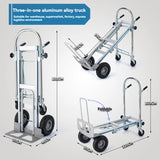 Caminhão De Mão De Logística Expressa, Carrinho Dolly Dobrável, Toda A Placa Plana De Alumínio, Manuseio De Carrinho De Carga
