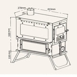 Camping Titanium Stove Folding Lightweight Oven Stove Firewood Burner Tent Stove Portable Brazier Outdoor Cooking Furnace Heater