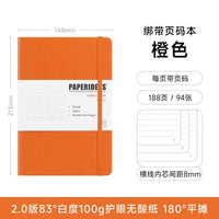 Capa dura A5 Journal Notebook, 180 numeradas regido, páginas alinhadas, grosso à prova de tinta Ivory White Paper, escrita suave Journaling, 100GSM