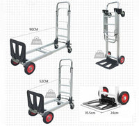 Carrinho dobrável portátil com rodas, Carrinho de bagagem, Carrinho de compras resistente, Caminhão de mão, Carrinho Dolly, 100kg, 200kg