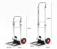 Carrinho dobrável portátil com rodas, Carrinho de bagagem, Carrinho de compras resistente, Caminhão de mão, Carrinho Dolly, 100kg, 200kg