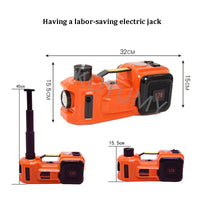 Carro elétrico hidráulico piso Jack, 5T Lifting Tool com bomba Inflator, Luz LED, Ferramenta de reparo do pneu do caminhão