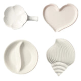 AOOKMIYA AOOKMIYA  Ceramic Heart shape Color Palette Watercolor Painting Dish Water Powder Dish Chinese Painting White Porcelain Color Palette