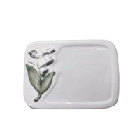 AOOKMIYA  Ceramic Palette Retro Lily of The Valley Watercolor Toning / Color Mixing Tool Easy To Clean Student Artist Painting Supplies