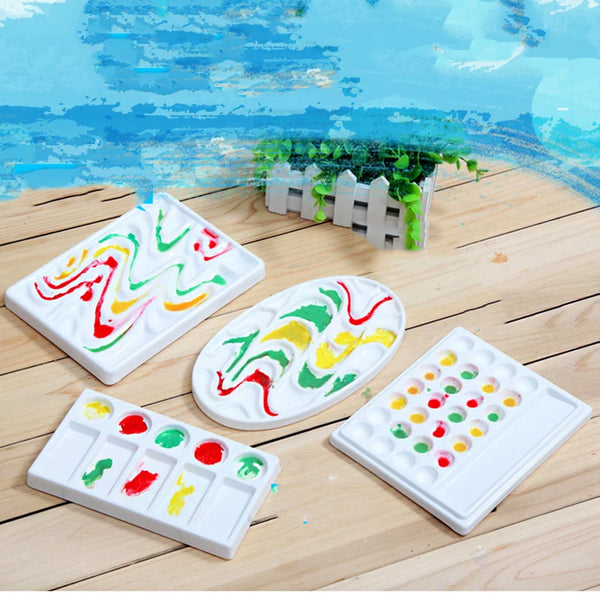 Ceramic watercolor palette multi-cell watercolor painting white