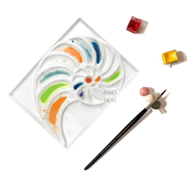 Ceramic watercolor palette multi-cell watercolor painting white porce –  AOOKMIYA