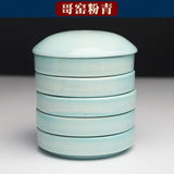 AOOKMIYA  Ceramic Palette with Cover Five-layer Chinese Painting Pigment Disc Calligraphy Ink Disc Palette Painting Tools