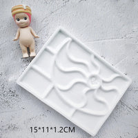 AOOKMIYA  Ceramic Rectangle Color Palette Watercolor Painting Dish Water Powder Dish Chinese Painting White Porcelain Color Palette