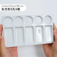AOOKMIYA  Ceramic Rectangle Color Palette Watercolor Painting Dish Water Powder Dish Chinese Painting White Porcelain Color Palette