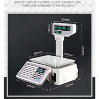 Cheap Wifi Rs232 Led15kg 30kg Digital Cashier Scale Bar Code Label Printing Scale with Printer Supermarket Scale